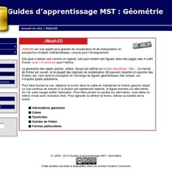 [Guides d’apprentissage MST : Géométrie] JMath3D