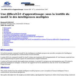 25:2 - Une difficulté d'apprentissage sous la lentille du modèle des intelligences multiples.