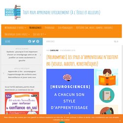 [Neuromythes] Les styles d'apprentissage n'existent pas (visuels, auditifs, kinesthésiques)