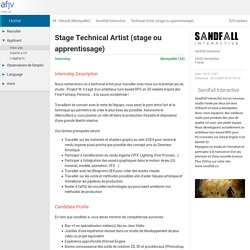 Internship offer Technical Artist (stage ou apprentissage) - Montpellier (34) - Sandfall Interactive (January 2021)