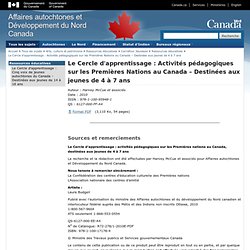 Le Cercle d'apprentissage : Activités pédagogiques sur les Premières Nations au Canada – Destinées aux jeunes de 4 à 7 ans
