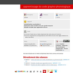 apprentissage du code grapho-phonologique