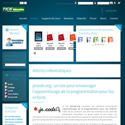 jecode.org : un site pour encourager l'apprentissage de la programmation pour les enfants