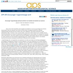 EPP-APS Encourager l’apprentissage actif - Association for Psychological Science