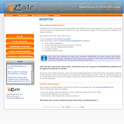 eCole - Site d'apprentissage et de remédiation en ligne.
