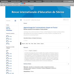 Apprentissage de l’universalisme citoyen en France
