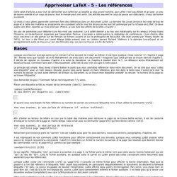 Apprivoiser LaTeX - 5 - Les références