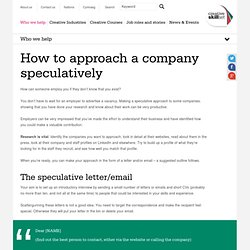 How to approach a company speculatively
