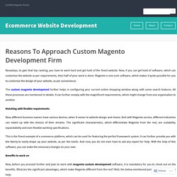 Reasons To Approach Custom Magento Development Firm