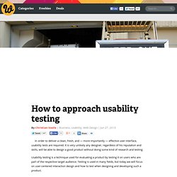 How to approach usability testing