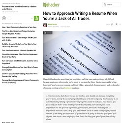 How to Approach Writing a Resume When You're a Jack of All Trades
