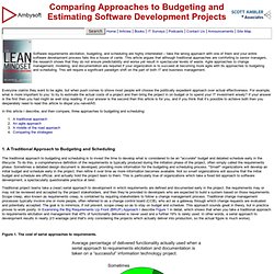 Comparing Approaches to Budgeting and Estimating Software Development  Projects