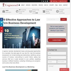 10 Effective Approaches to Law Firm Business Development