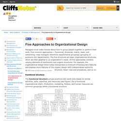Five Approaches to Organizational Design