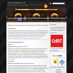 .NET Aspect-oriented Approaches (Eric Bodden, Ph.D.)