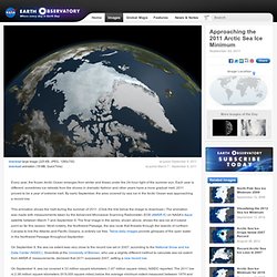 Approaching the 2011 Arctic Sea Ice Minimum