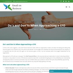 Do’s and Don’ts When Approaching a CFO - Email On Business