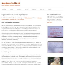 L’approche Forum Ouvert (Open Space)