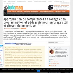 Appropriation de compétences en codage et en programmation et pédagogie pour un usage actif et citoyen du numérique