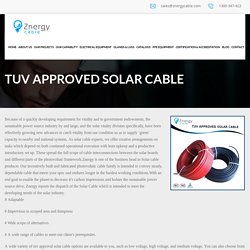 TUV Approved Solar cable supplier