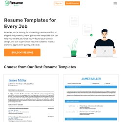 Resume templates - Online Resume Builder