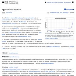 Approximation de π