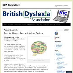 Apps and dyslexia