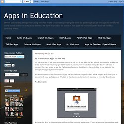 The Teacher's Tools: Presentation Apps for the iPad
