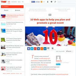 10 Web Apps to Help you Plan and Promote a Great Event