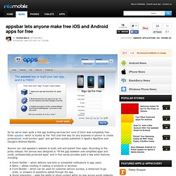 appsbar lets anyone make free iOS and Android apps for free