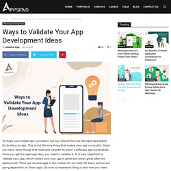 Appsinvo : Ways to Validate Your App Development Ideas