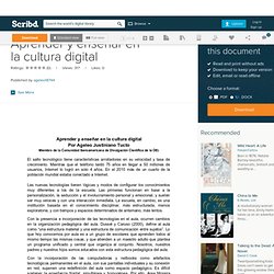 Aprender y enseñar en la cultura digital