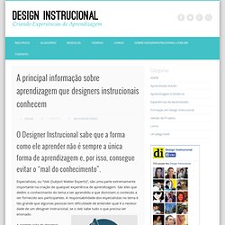 A principal informação sobre aprendizagem que designers instrucionais conhecem » Design Instrucional