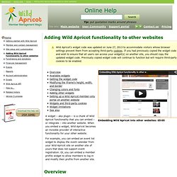 Adding Wild Apricot functionality to other websites - Online Help - Wild Apricot help