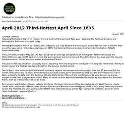 April 2012 Third-Hottest April Since 1895