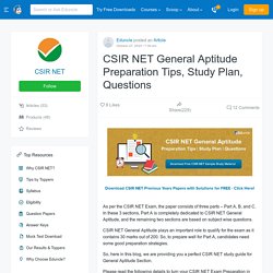 CSIR NET General Aptitude Preparation Tips, Study Plan, Questions