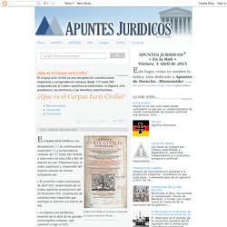 APUNTES JURIDICOS™: ¿Que es el Corpus iuris civilis?