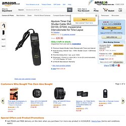 Aputure Timer Camera Remote Control Shutter Cable 3N: Amazon.co.uk: Electronics