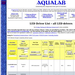 Aqualab: LED Driver List - LED Drivers and Regulator Boards (database driven)