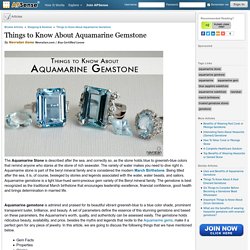 Things to Know About Aquamarine Gemstone