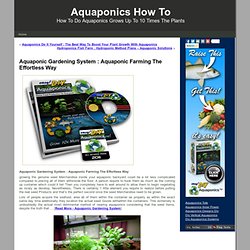 Aquaponic How To