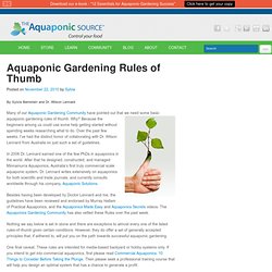 Aquaponic Gardening Rules of Thumb