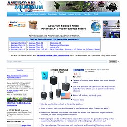 Aquarium Sponge Filter; ATI Hydrosponge Bio Filters and Replacement Sponges.