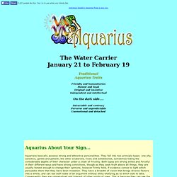 Aquarius - Complete information about your sun sign.