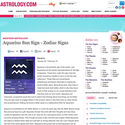Aquarius Sun Sign - Zodiac Signs