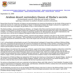 Arabian desert surrenders Queen of Sheba's secrets