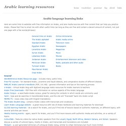 Arabic language learning links (روابط)
