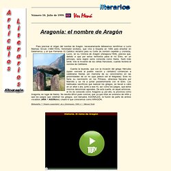 Aragonia. Origen del Nombre de Arag n