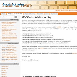 Projektseite MOOC wiss. Arbeiten #exif13 - Social Software