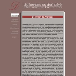 Définition de l'Arbitrage